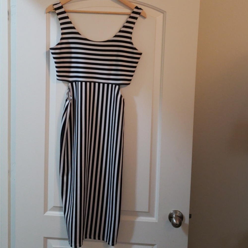 Black/ White Striped Dress